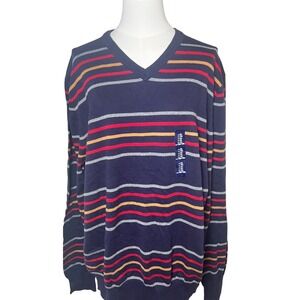 Gap XL‎ Rugby Stripe V-Neck Sweater 100% Cotton NWT Preppy 2014